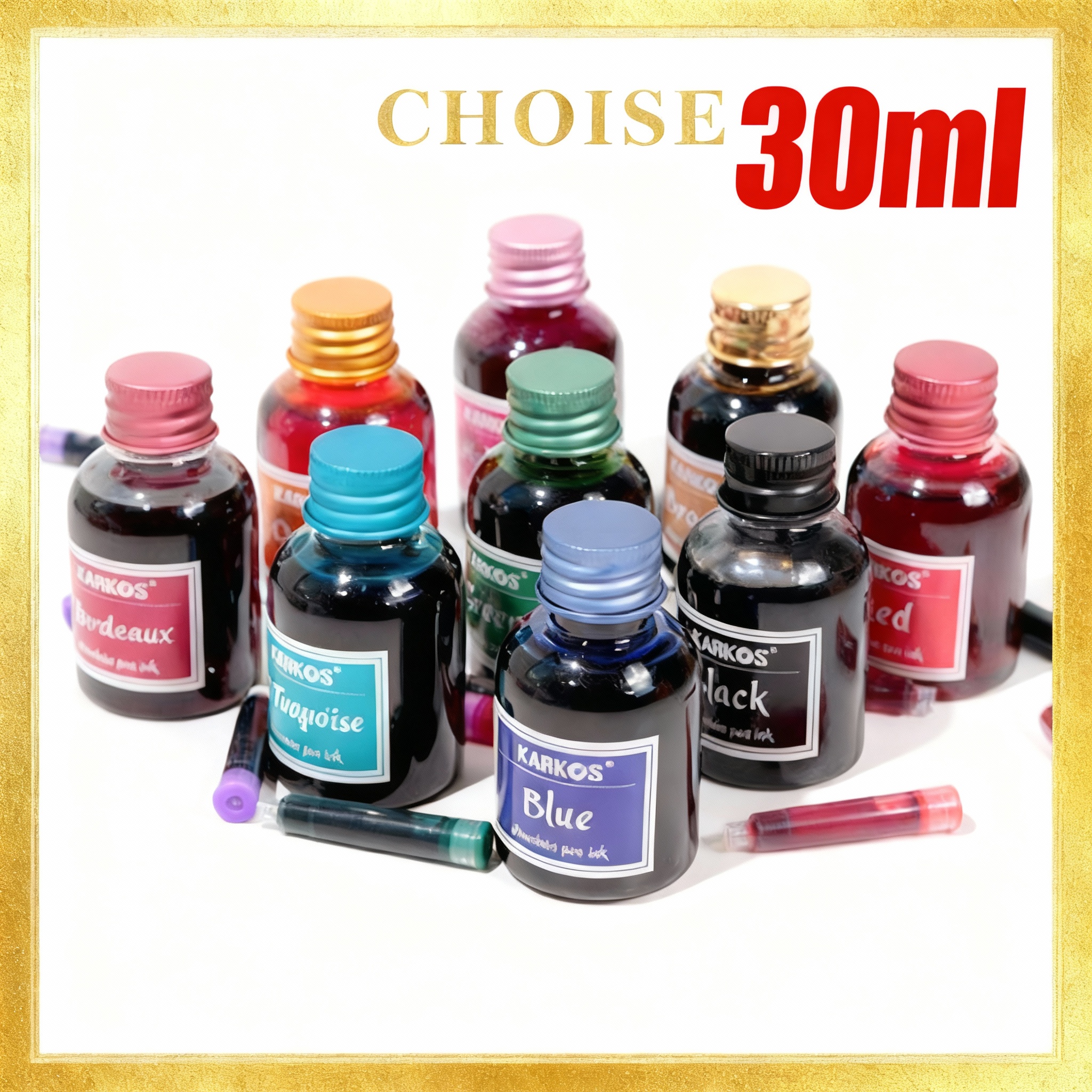 Fountain Pen Bottled Ink - Pure Black Colorful Fountain Pen Ink