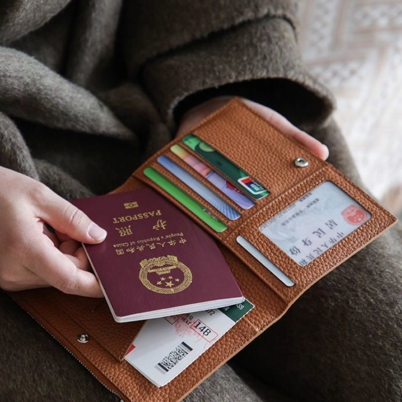 Leather Passport Holder Covers - Index Card Holder บทวิจารณ์และราคา