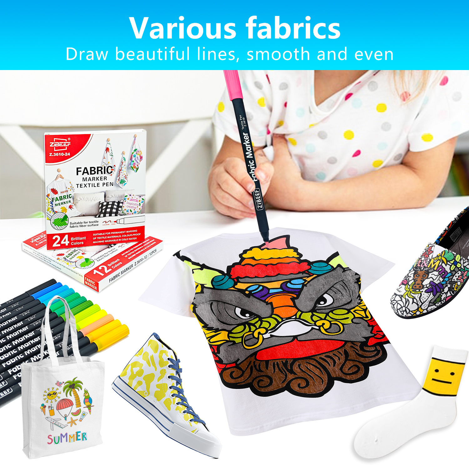 12/24 Color Fabric Markers-Fin - Correction Pen Fine บทวิจารณ์และราคา
