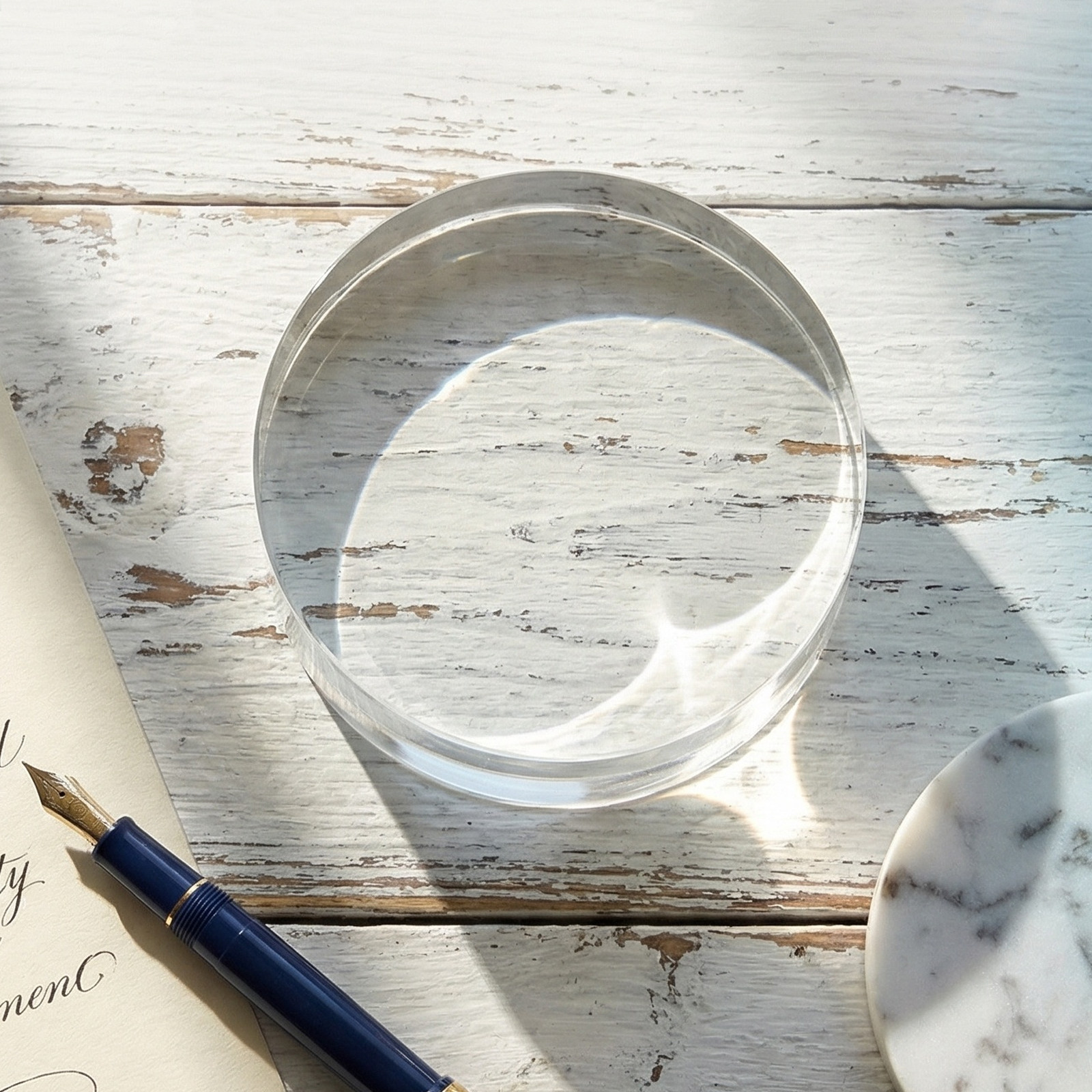 3.15 Inch Round Clear Crystal  - Book Weight Glass บทวิจารณ์และราคา