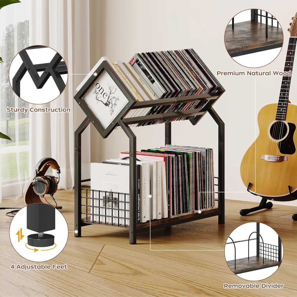 2-Tier Vinyl Record Storage Ho - Magazine Holder Rack บทวิจารณ์และราคา