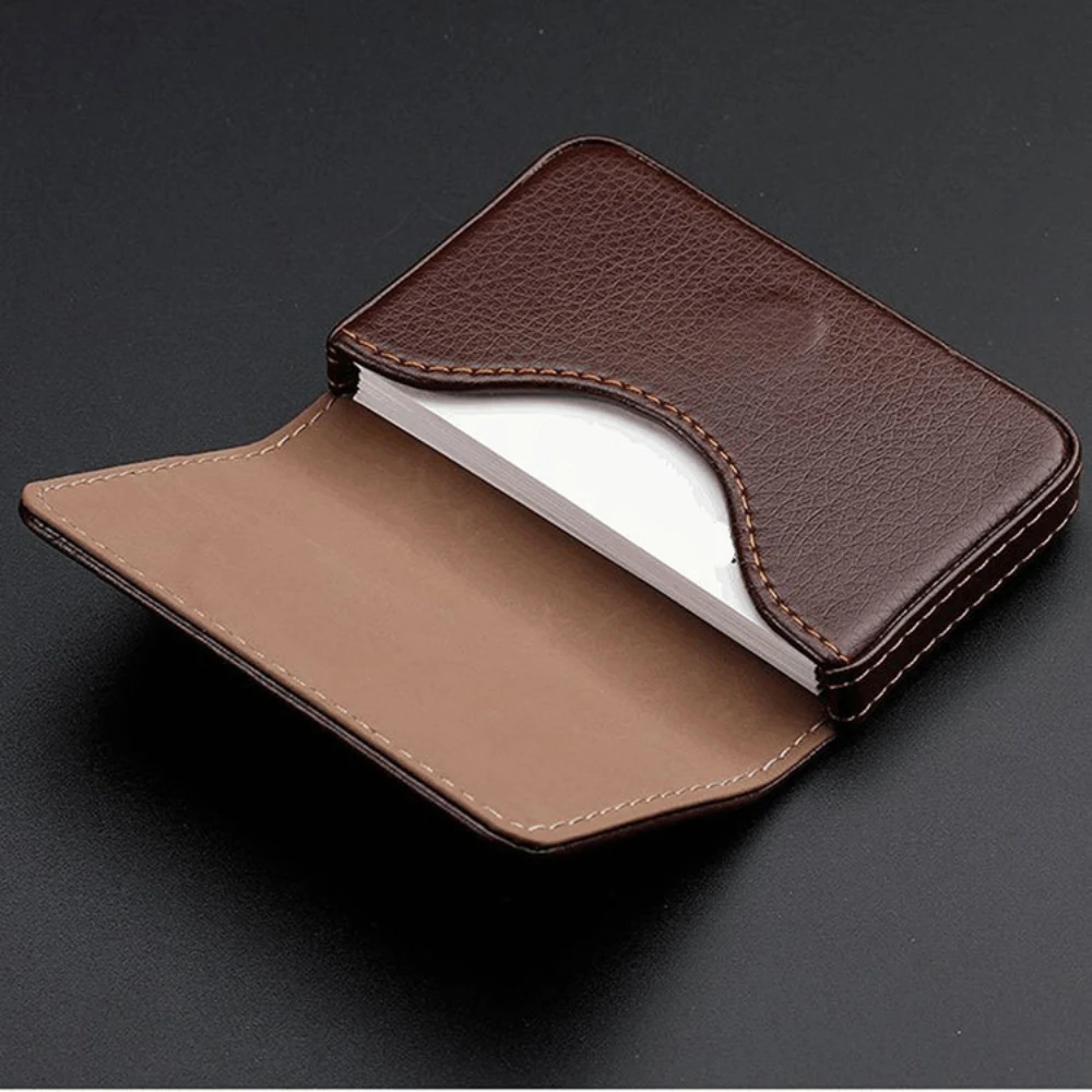 Sized Stitched PU Leather Cred - Index Card Holder บทวิจารณ์และราคา
