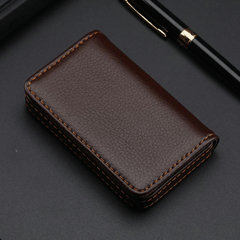Sized Stitched PU Leather Cred - Index Card Holder บทวิจารณ์และราคา