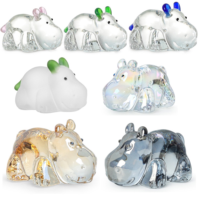 1PC Crystal Hippo Figurine Col - Paper Weight Crystal บทวิจารณ์และราคา