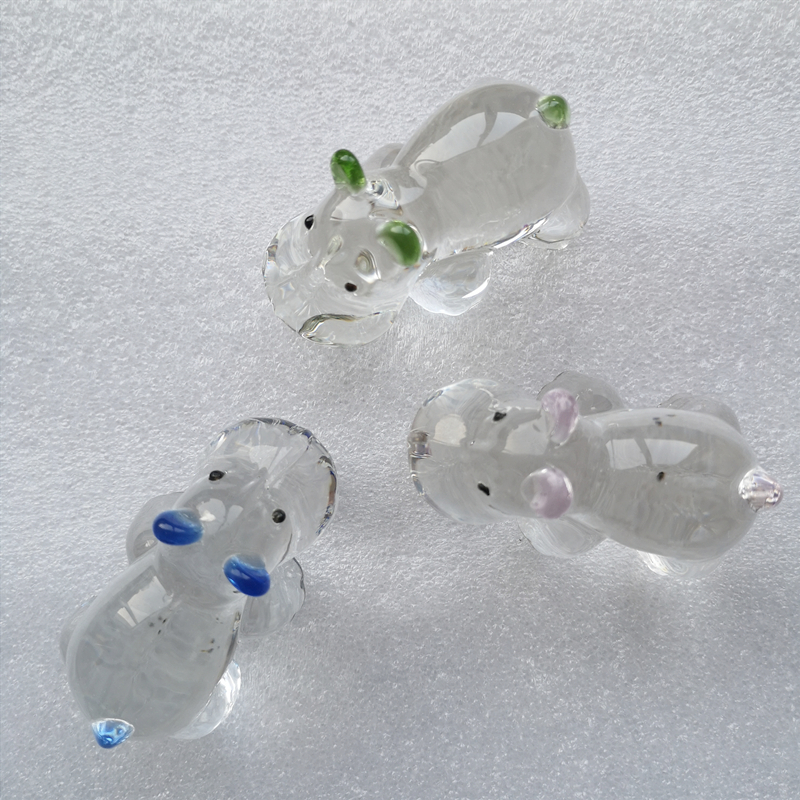1PC Crystal Hippo Figurine Col - Paper Weight Crystal บทวิจารณ์และราคา