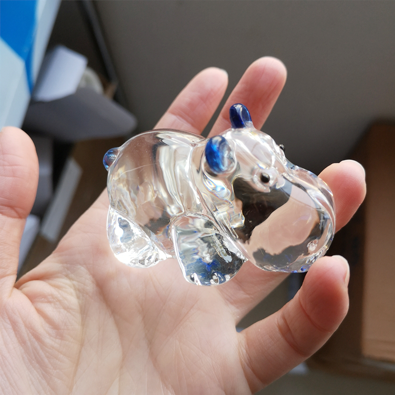 1PC Crystal Hippo Figurine Col - Paper Weight Crystal บทวิจารณ์และราคา