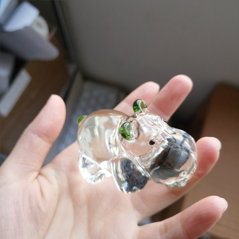 1PC Crystal Hippo Figurine Col - Paper Weight Crystal บทวิจารณ์และราคา
