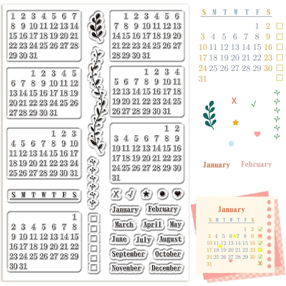 Calendar Clear Stamps Sheets R - Rubber Date Stamp บทวิจารณ์และราคา