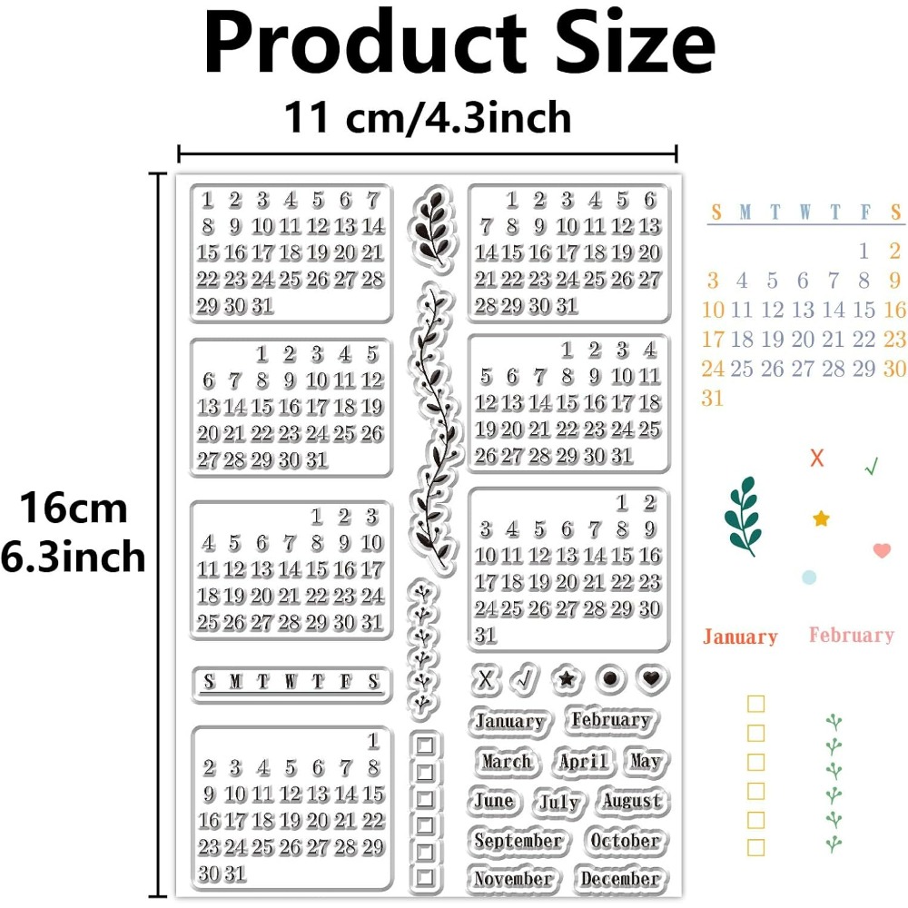 Calendar Clear Stamps Sheets R - Rubber Date Stamp บทวิจารณ์และราคา