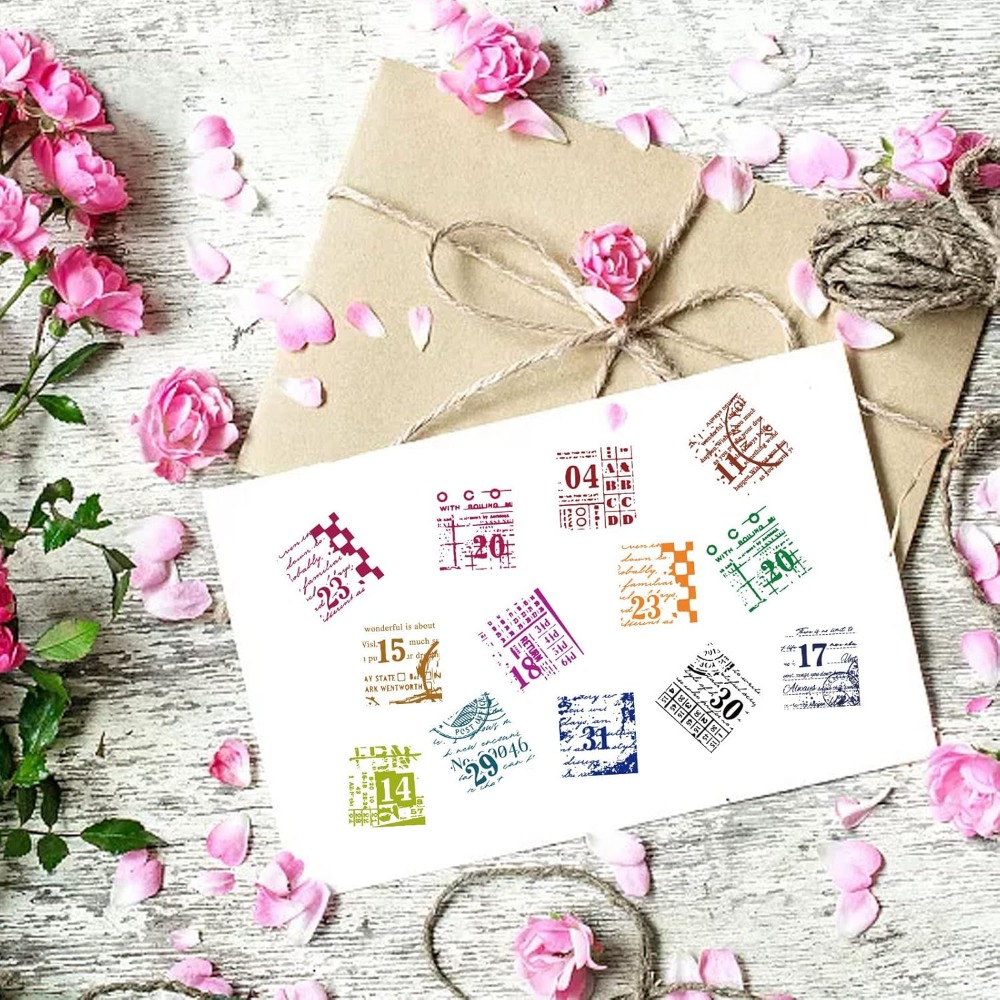 1Sheet Vintage Date Clear Stam - Rubber Date Stamp บทวิจารณ์และราคา
