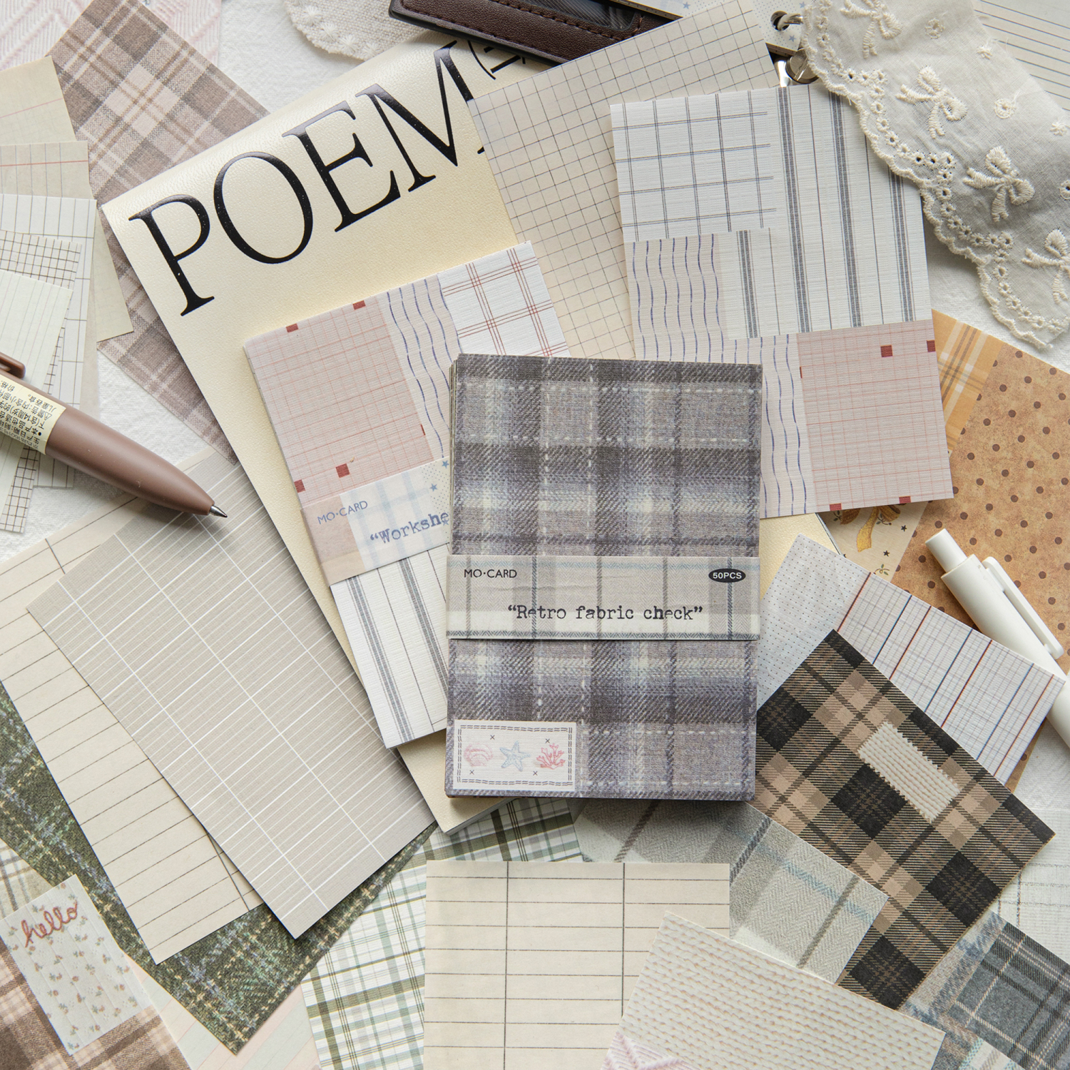50pcs creative plaid Decor Scr - Ink Blotter Paper บทวิจารณ์และราคา