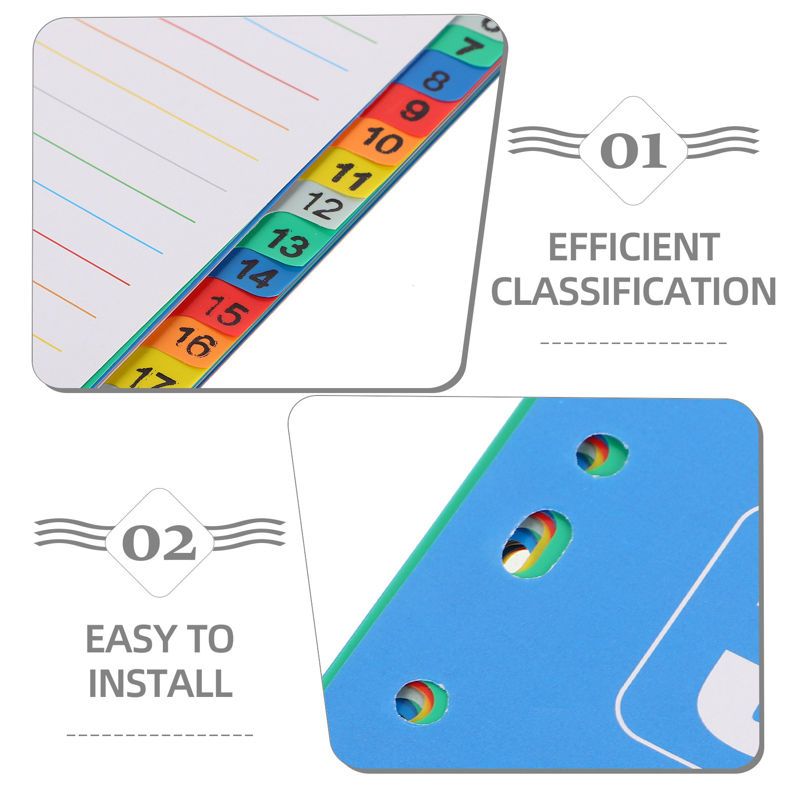 1Set A4 11-Hole PP Index Divid - Tab Divider A4 บทวิจารณ์และราคา