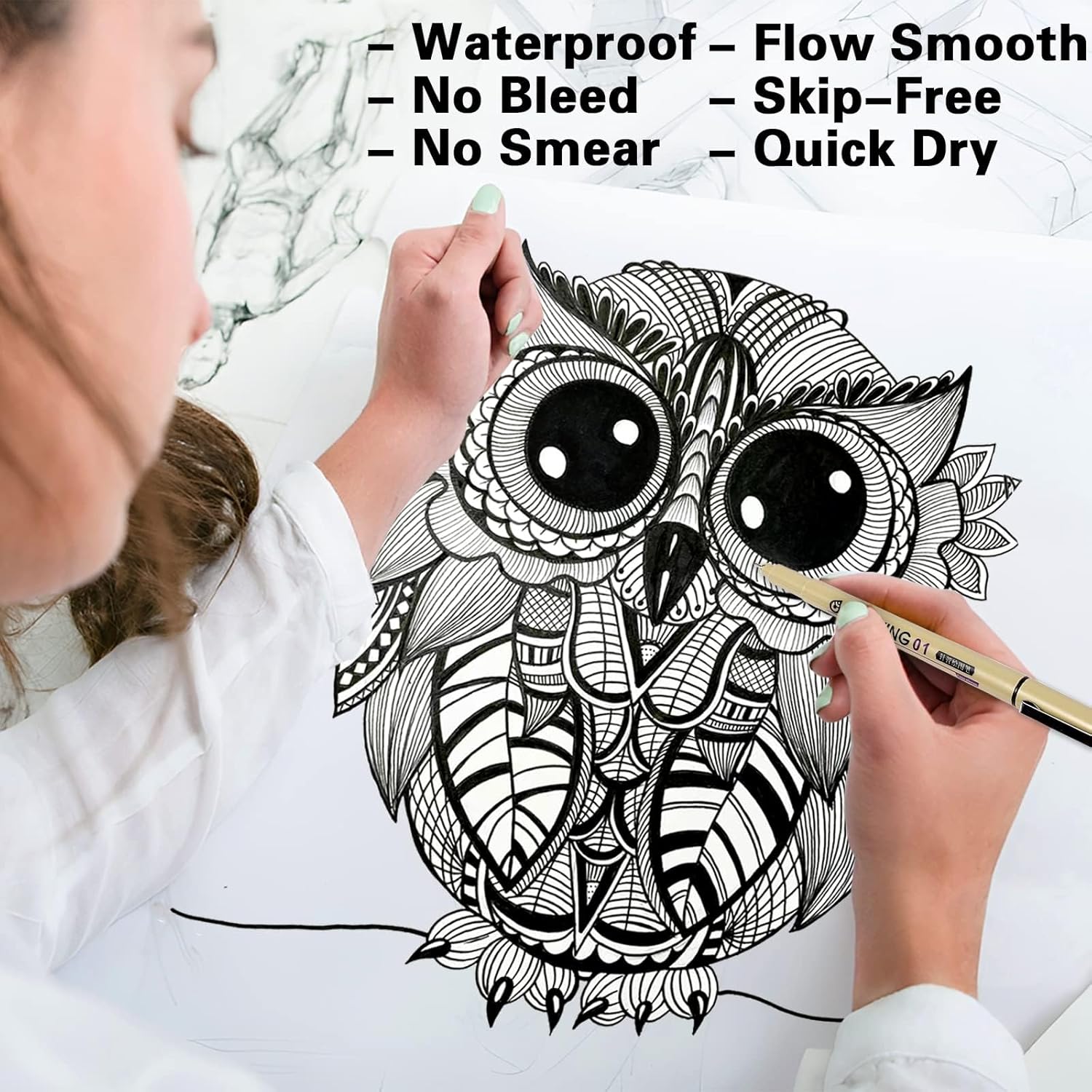 12 Black Fine Line Drawing Pen - Archive Box Set บทวิจารณ์และราคา