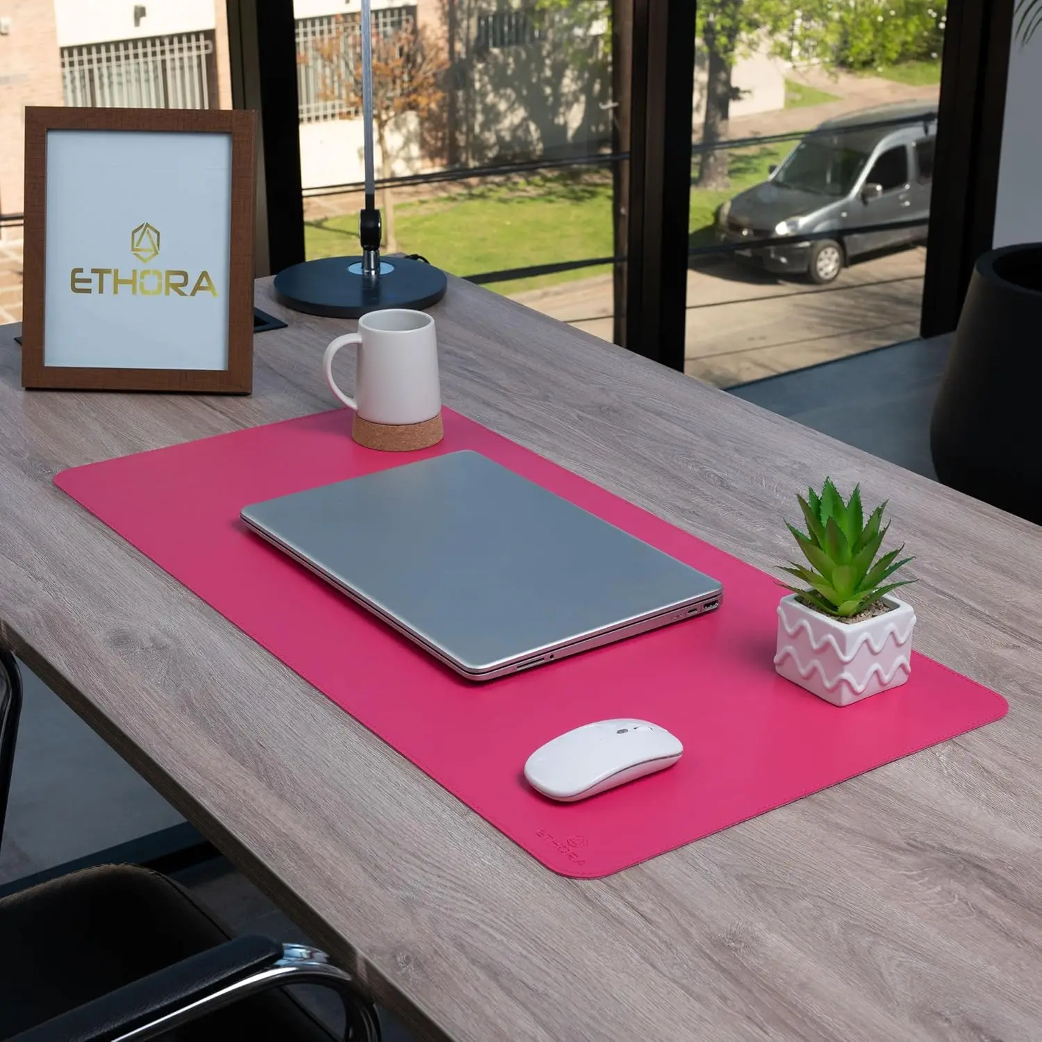Desk Mat with Non-Slip Suede B - Leather Desk Pad บทวิจารณ์และราคา