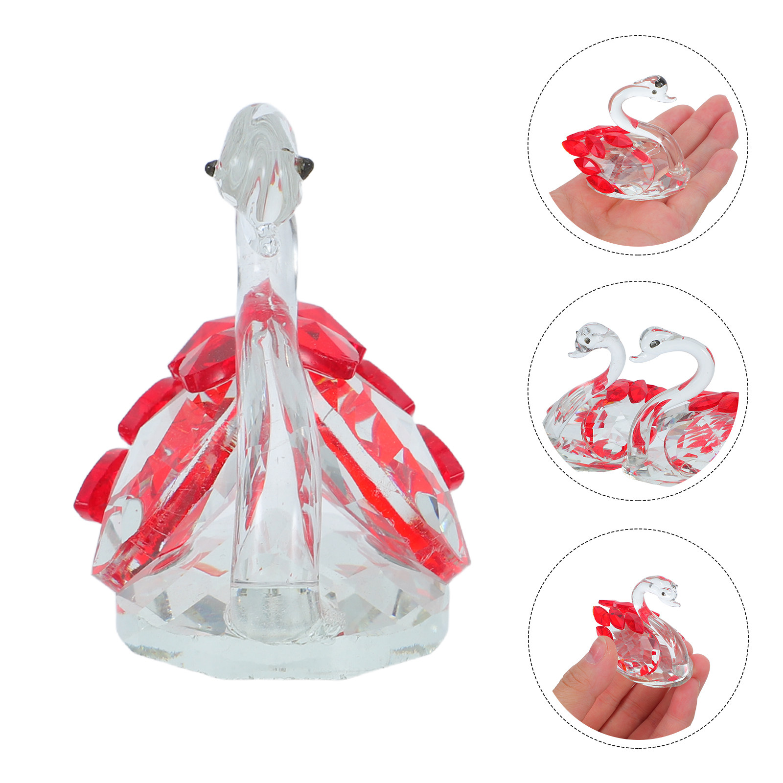 2Pcs Crystal Swan Decor Lover  - Paper Weight Crystal บทวิจารณ์และราคา