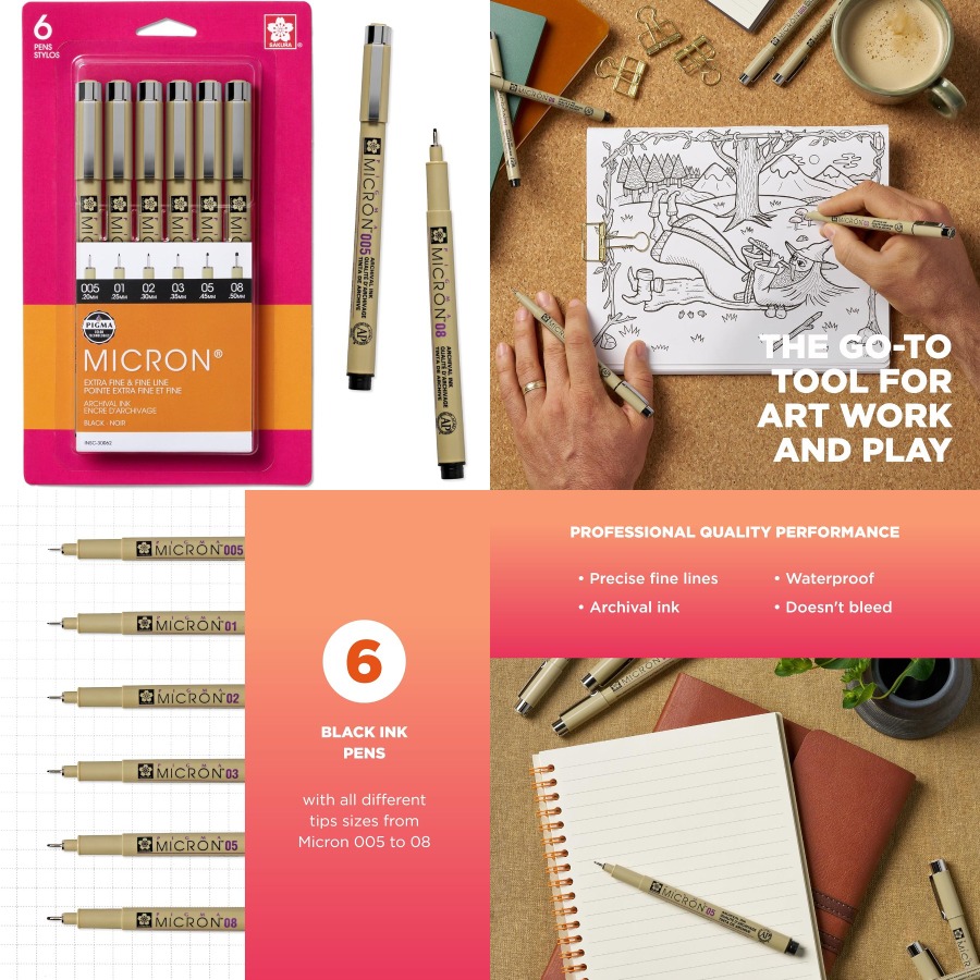Pigma Micron Fineliner Pens wi - Archive Box Set บทวิจารณ์และราคา
