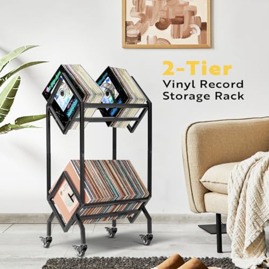 Vinyl Record Storage Rack, 2 T - Magazine Holder Rack บทวิจารณ์และราคา