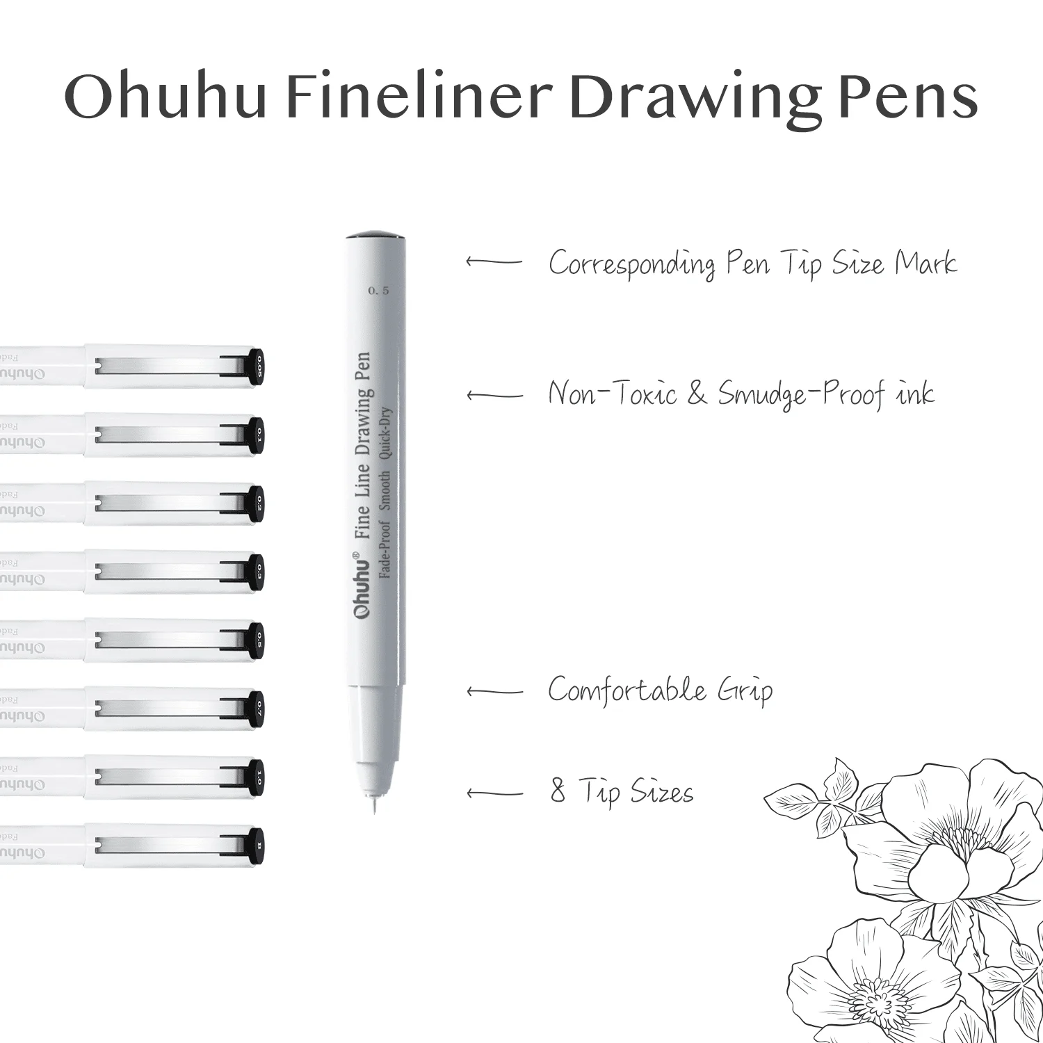 Ohuhu Micro Pen Fineliner Draw - Correction Pen Fine บทวิจารณ์และราคา