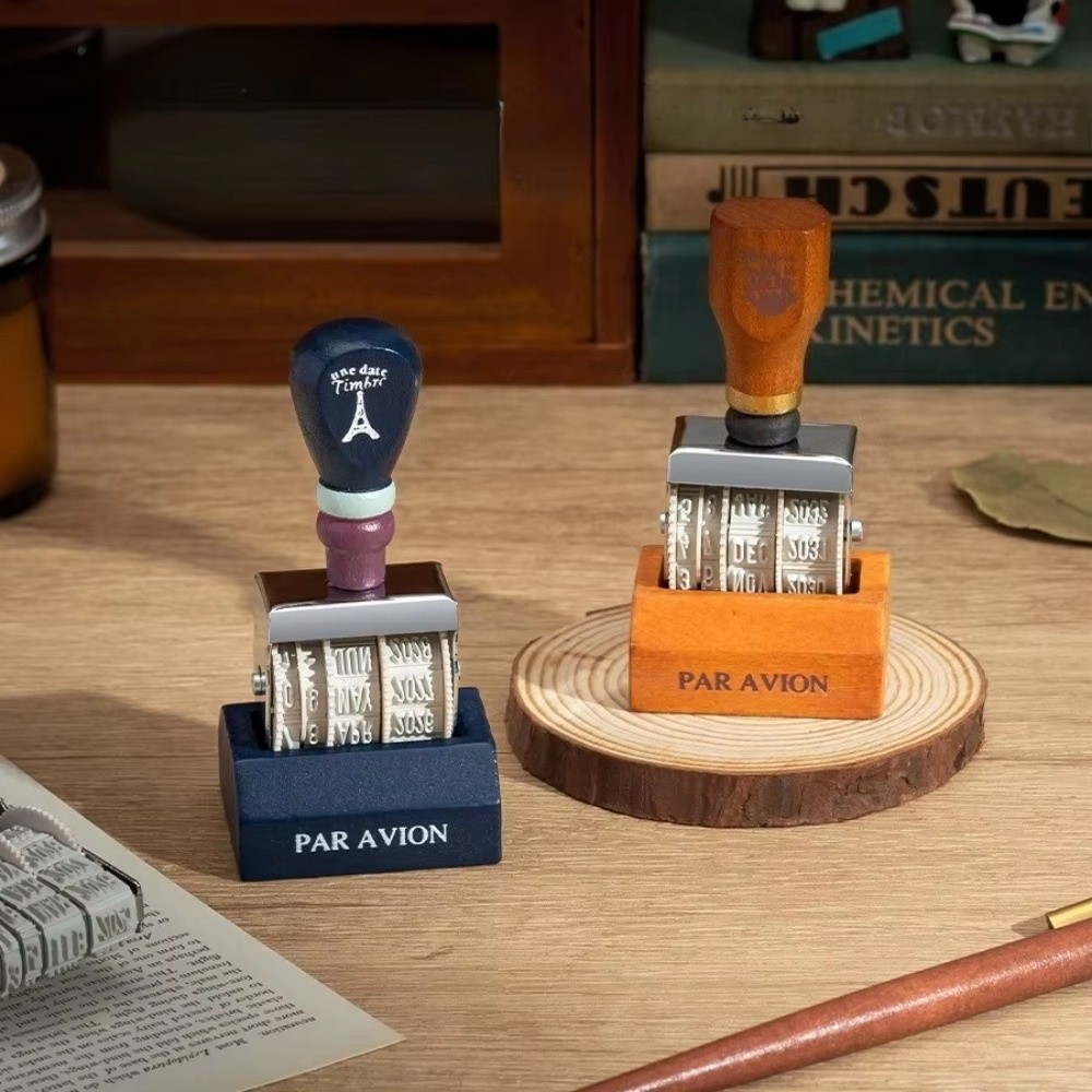 Retro Wooden Roller Date Seal  - Rubber Date Stamp บทวิจารณ์และราคา