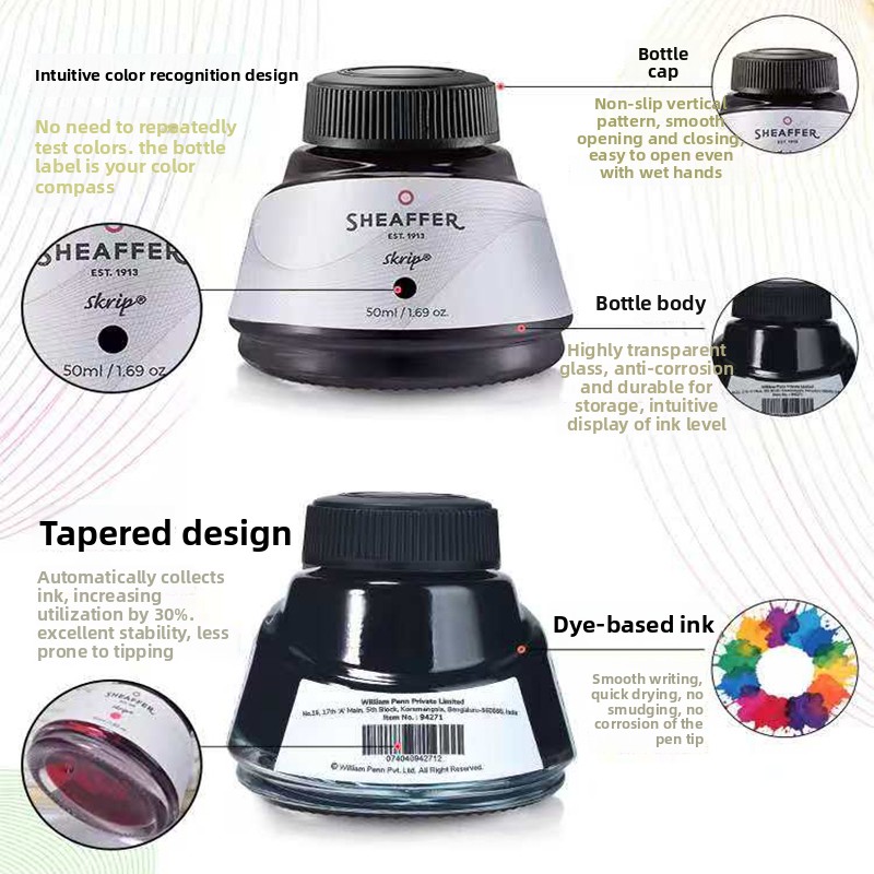 American SHEAFFER Color Dye In - Fountain Pen Bottled Ink บทวิจารณ์และราคา