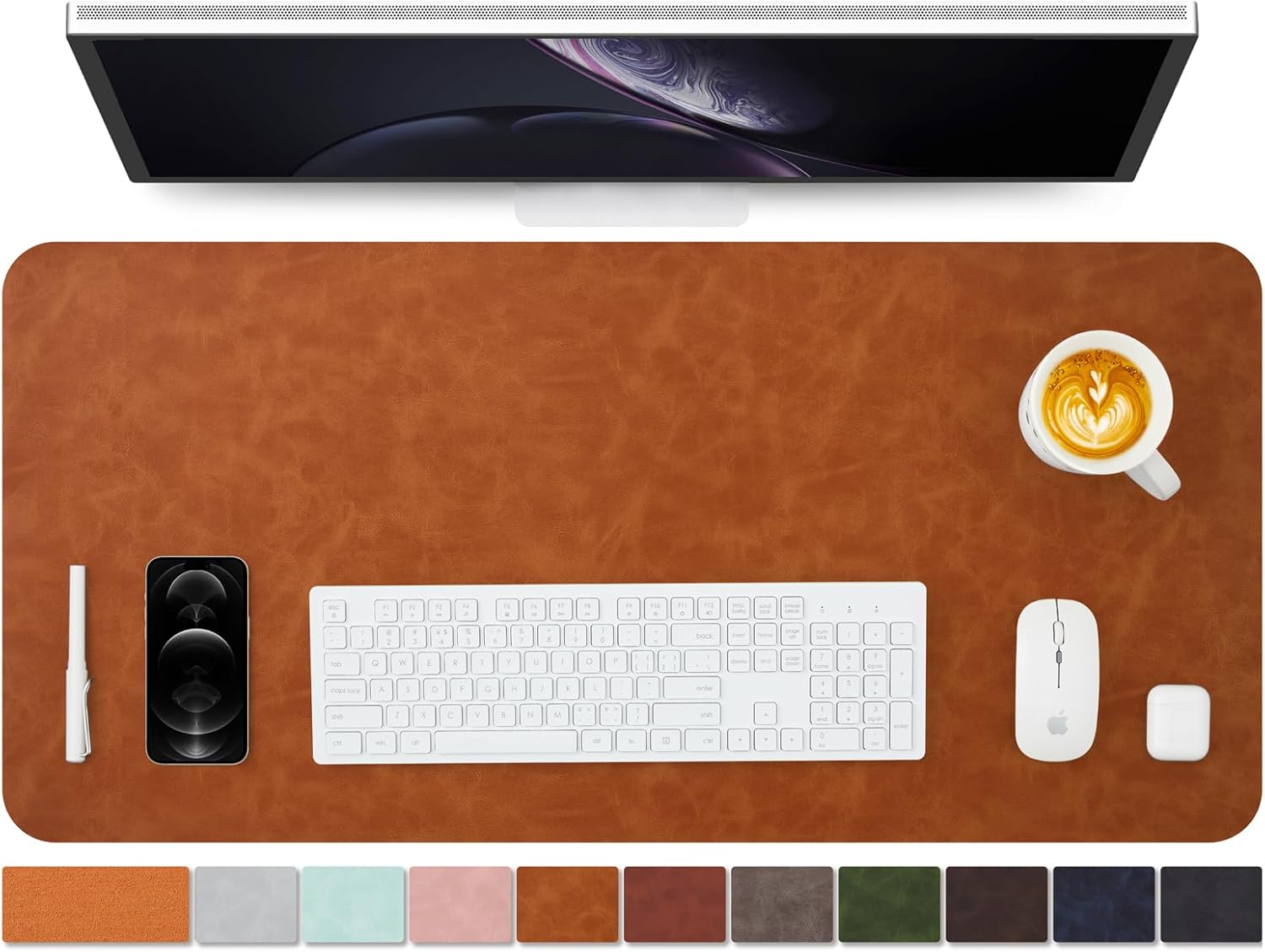 Distressed Leather Desk Mat -  - Leather Desk Pad บทวิจารณ์และราคา