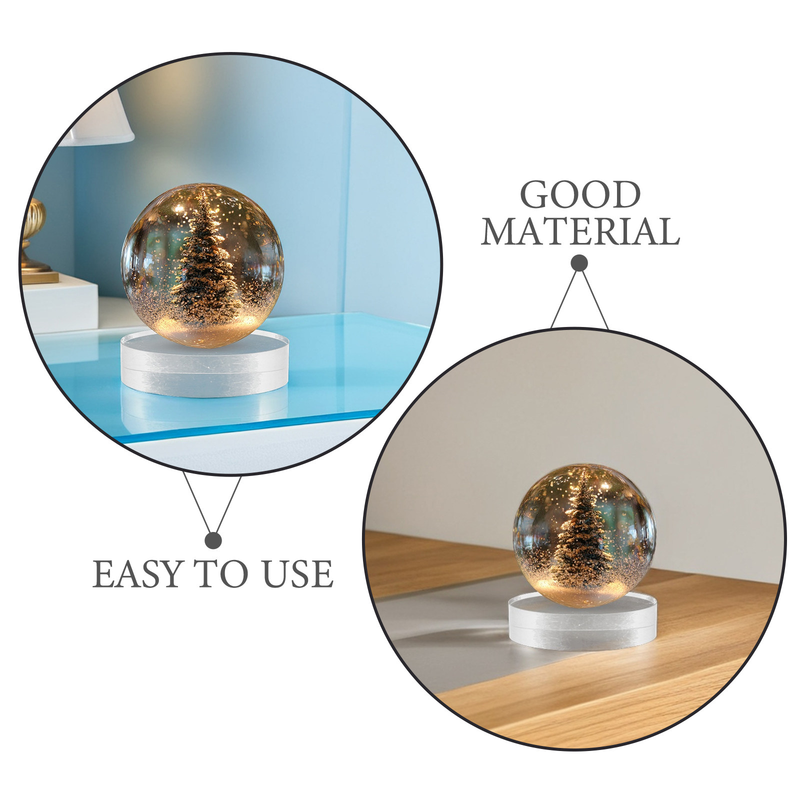 2Pcs Transparent Crystal Round - Paper Weight Crystal บทวิจารณ์และราคา