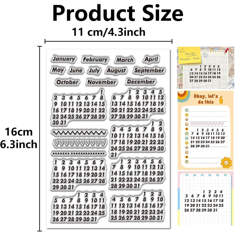 Calendar Date Clear Stamps Vin - Rubber Date Stamp บทวิจารณ์และราคา