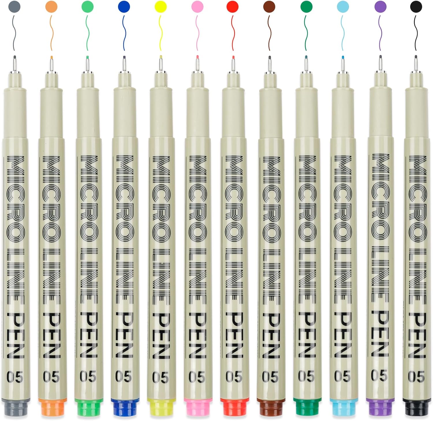 12 Colored Micro Pens 0.5mm, F - Archive Box Set บทวิจารณ์และราคา