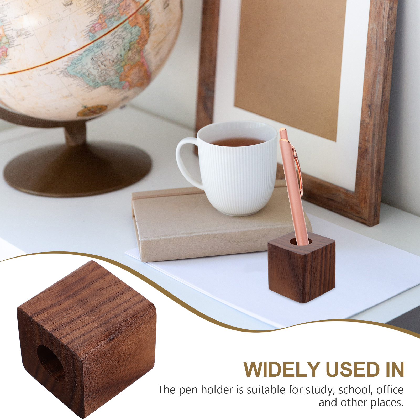 Walnut Pen Stand Single Holder - Pen Rest Single บทวิจารณ์และราคา