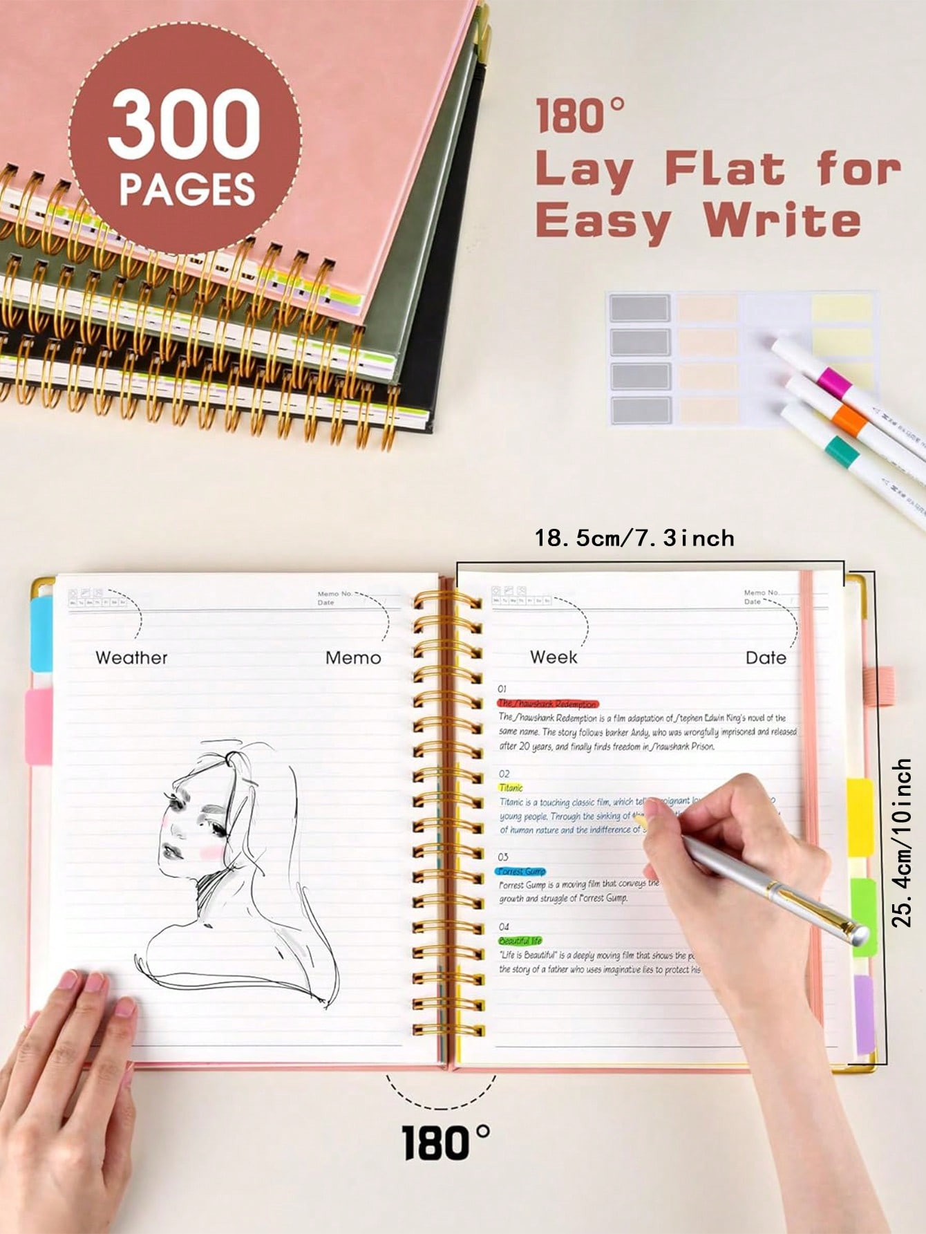 1PC Hardcover Spiral Notebook  - Tab Divider A4 บทวิจารณ์และราคา