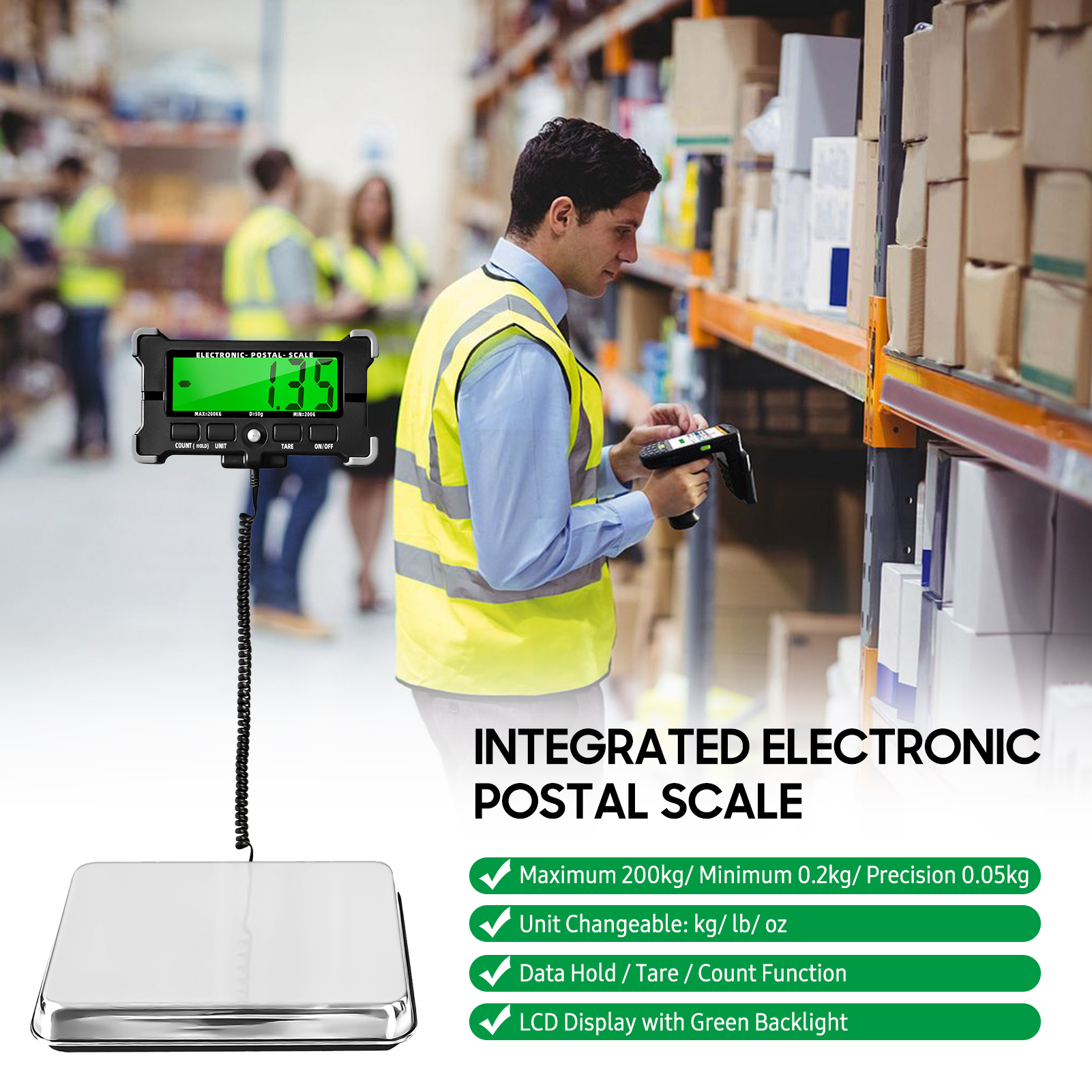 PS21 Digital Scale 200KG 120KG - Tape Dispenser Weighted บทวิจารณ์และราคา