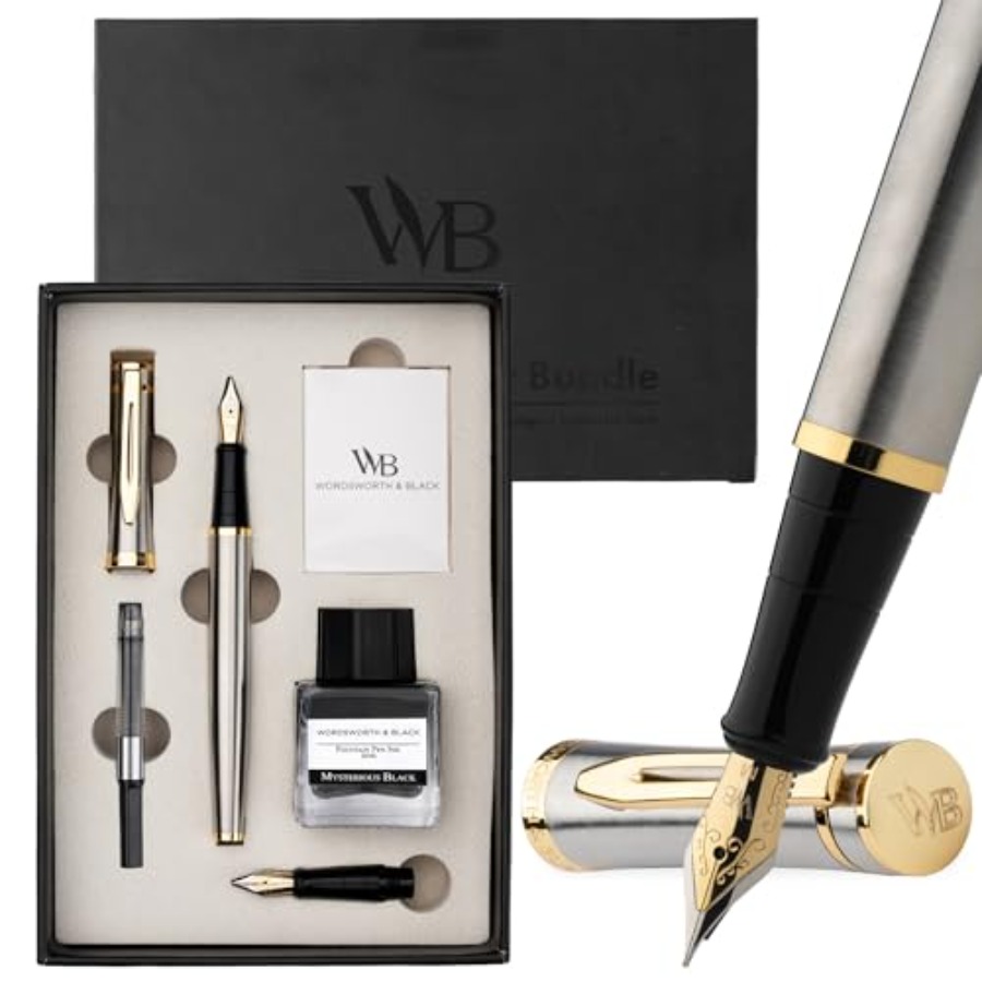 Fountain Pen Set, 18K Gilded M - Fountain Pen Bottled Ink บทวิจารณ์และราคา